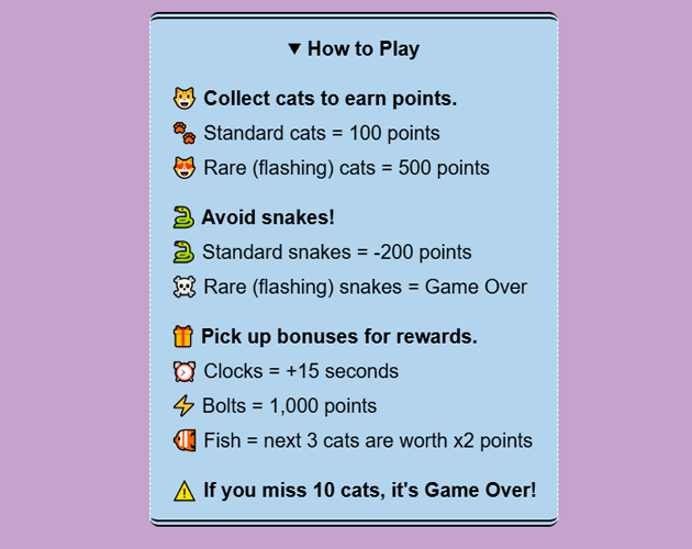 KittyPop!, a JavaScript arcade-style game